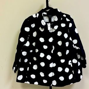 Talbots Black Blazer with White Polka Dots